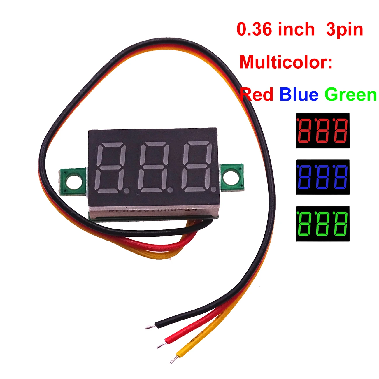 Mini voltmètre LED rouge 30V câble test LCD digital