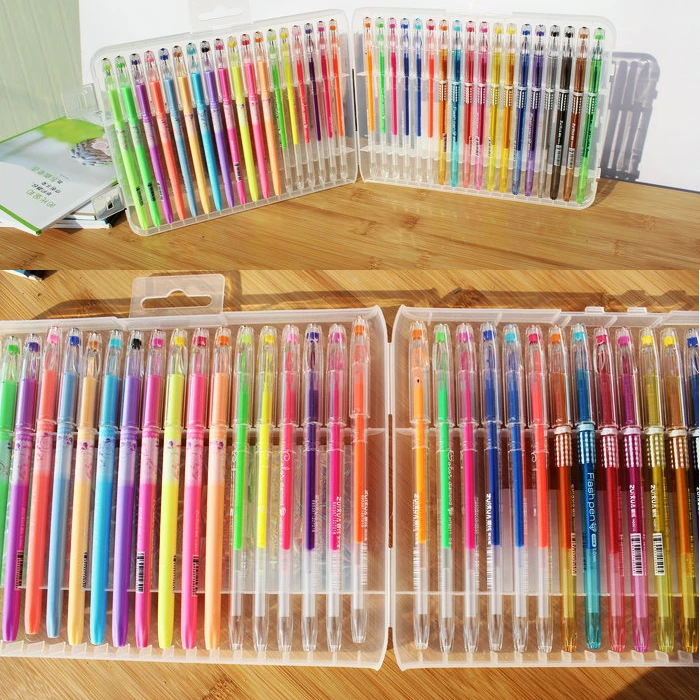 stylo encre gel 48 couleurs pointe diamant pastel paillettes parfait croquis dessin marqueurs copiques marqueur manga aquarela stylos a colorier aliexpress stade de coloriage