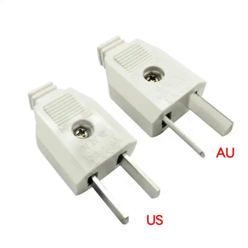 AU US American 2 Flat Pin AC Electric Power Male Plug Female Socket Outlet Adapter Wire
