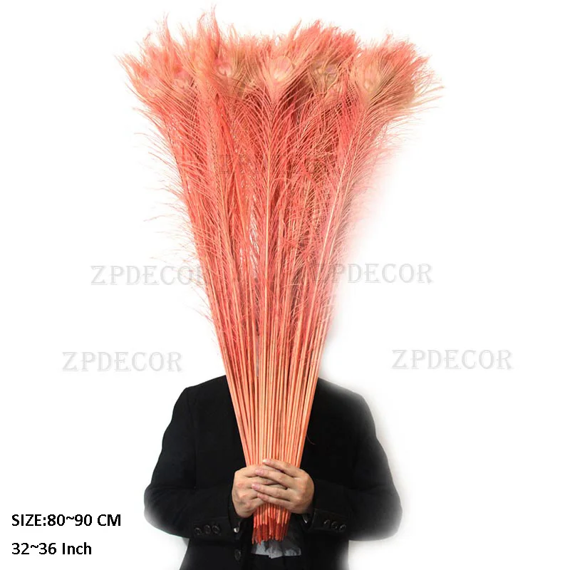 Zpdecor длина 80-90 см 32-36 дюймов красивое натуральное павлинье перо Diy карнавал Свадебная декоративная фурнитура