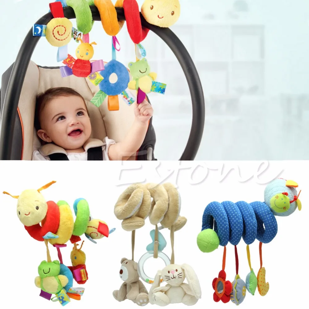 New Activity Spiral Stroller Car Seat Travel Lathe Hanging font b Toys b font Baby Rattles
