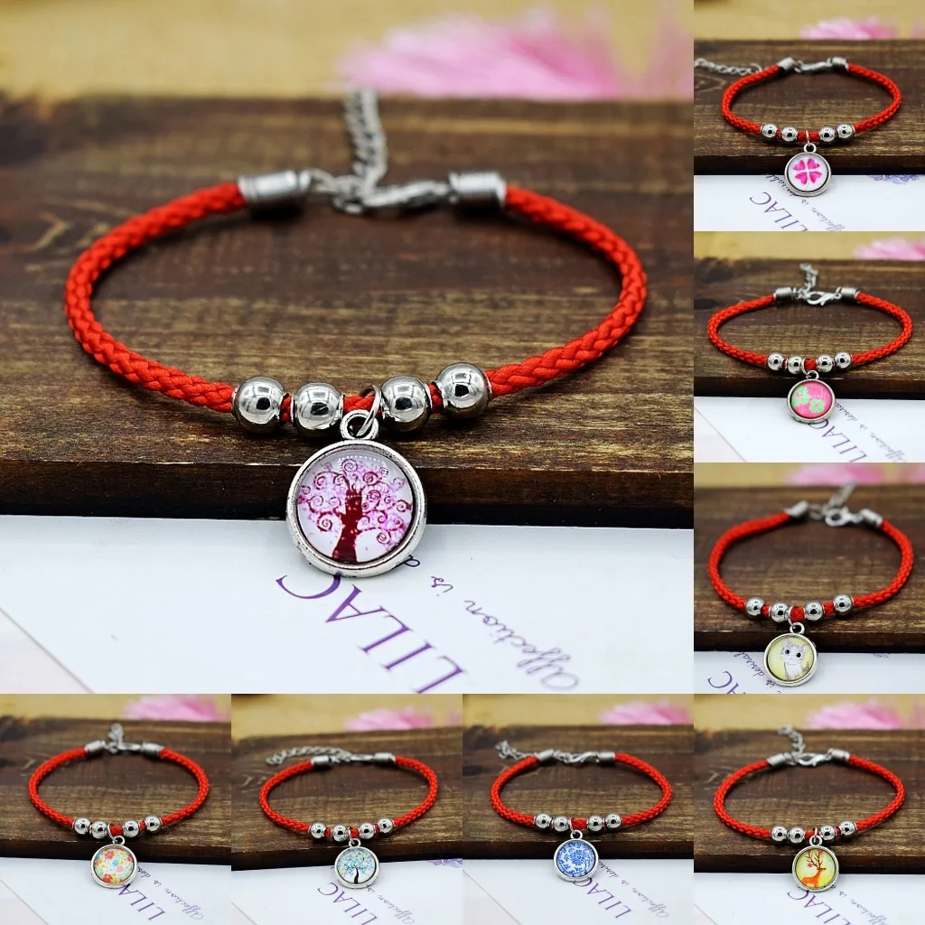 

LISTE&LUKE New Handmade Braided Red String Rope Charm Bracelets For Women Men Weaving Rope Thread Bracelet Jewelry