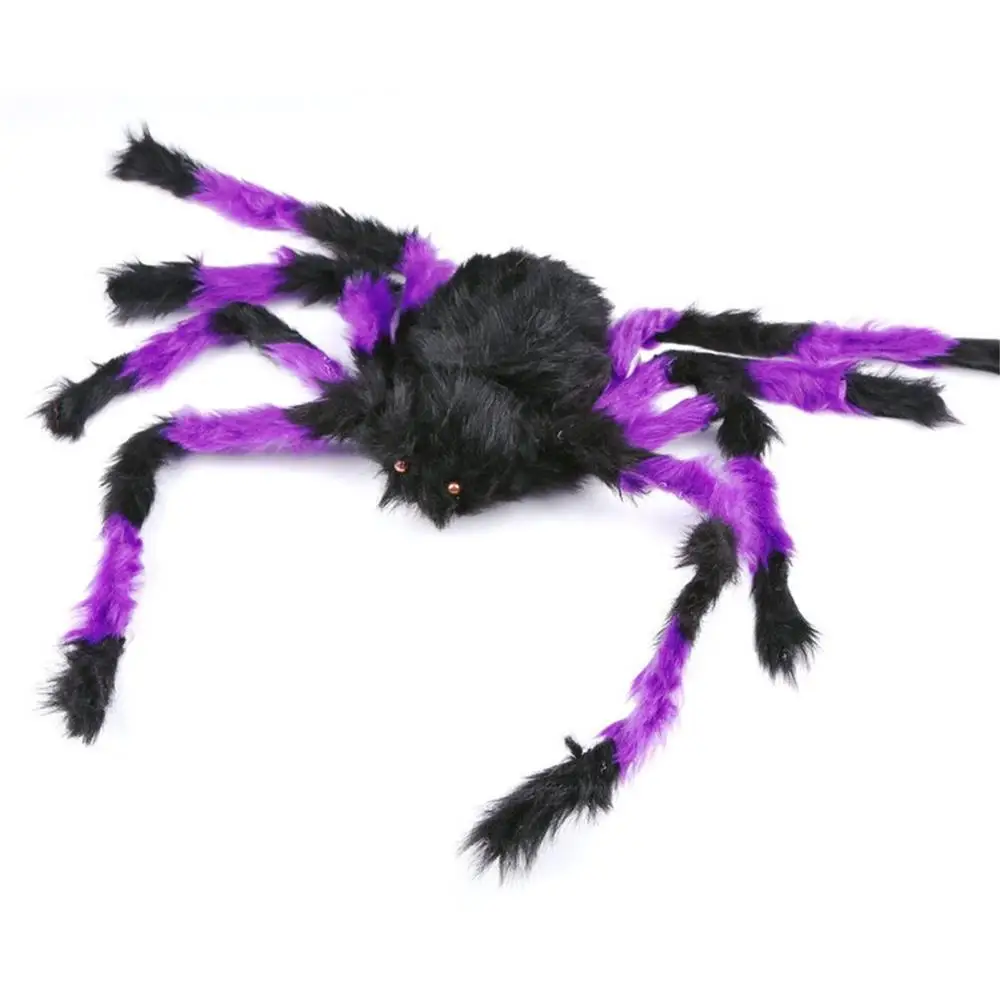 Creative Halloween Props Simulated Fake Spider for Haunted House Bars Decorative Supply Scary Plush Spiders Tricky Toys 