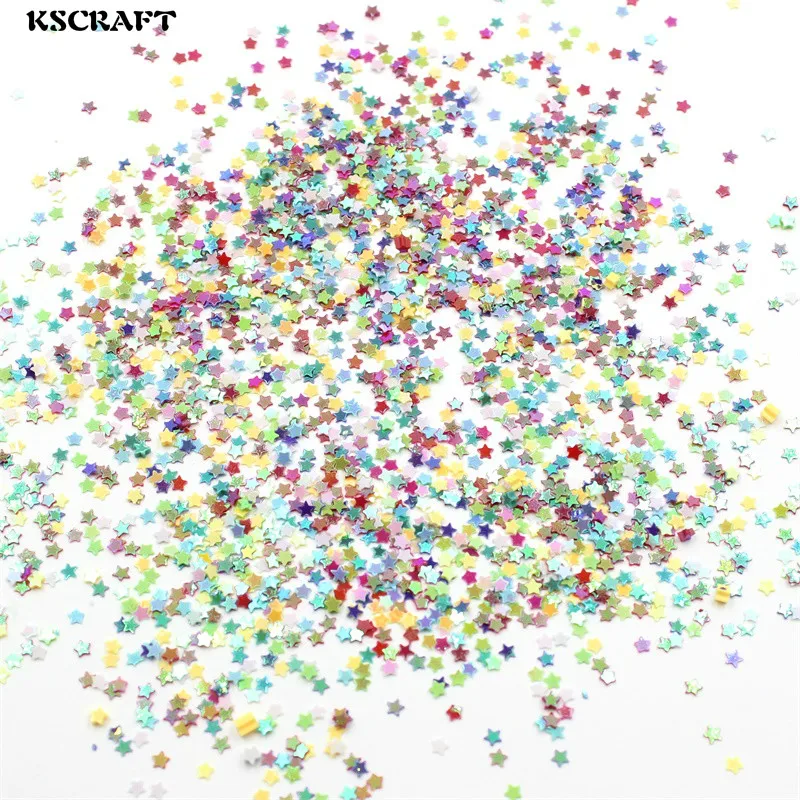 

KSCRAFT 3mm Mixed Colorful Stars Shape Sequins PVC Flat for DIY Card Making Craft Color Collection