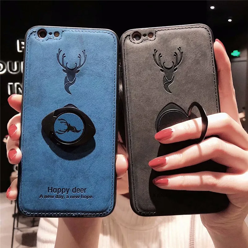 

Deer Soft Cloth Luxury Original Funda Phone Case For iPhone 6 6 S 7 8 Plus XS MAX XR X 10 Case Silicone Back Cover Coque