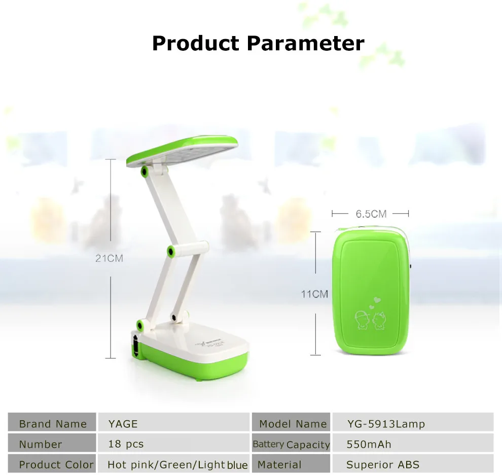 Lâmpada de Leitura Mesa de Escritório Mesa de Luz Lâmpada de Mesa Yage Desk Lamp Mini Lâmpada 16 Luzes 2-layer Corpo Dobrável Led 14 High Quality Luzes e Iluminação