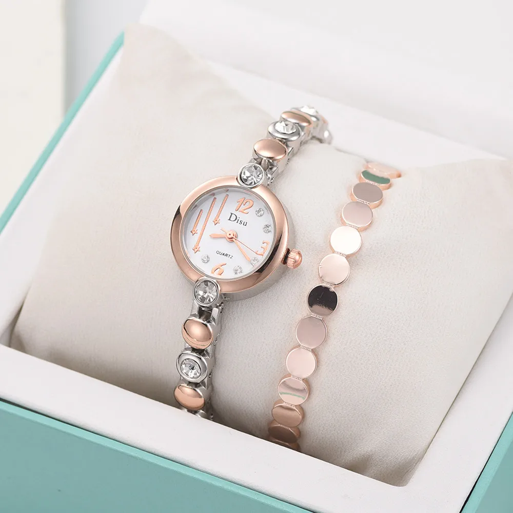 

Light Luxury Lady Temperament Watch Bracelet Set Chain Watch Birthday Gift Wrist Watch Women Clock reloj