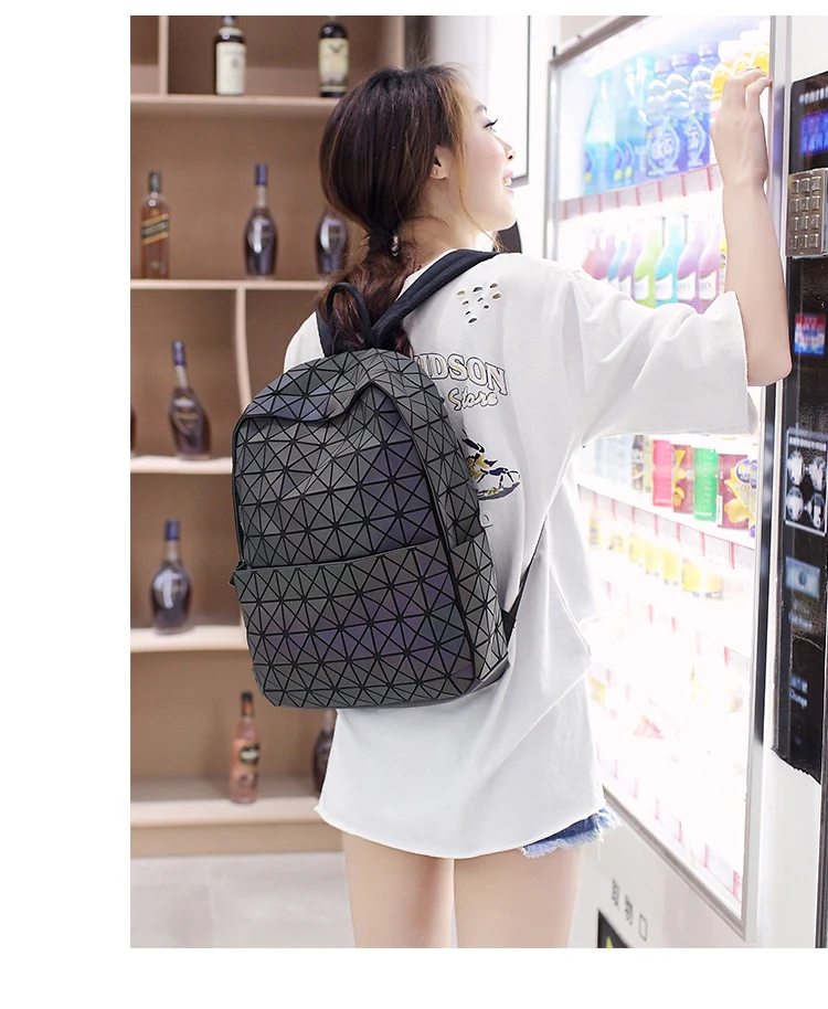  Lasen Bag New BaoBao Luminous Backpacks Female Fashion Girl Daily Backpack Geometry Package Sequins Folding Bao Bao School Bags (11)