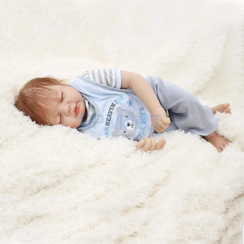 Real Touch 22inch Reborn Baby No Sex Doll Half Silicone Newborn Baby Doll Kids Sleeping Toy Accompany Toy