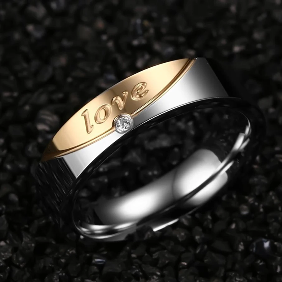 TTVOVO Свадебные фотообои &quotlove forerver&quot AAA CZ Stone золотистые обручальные кольца