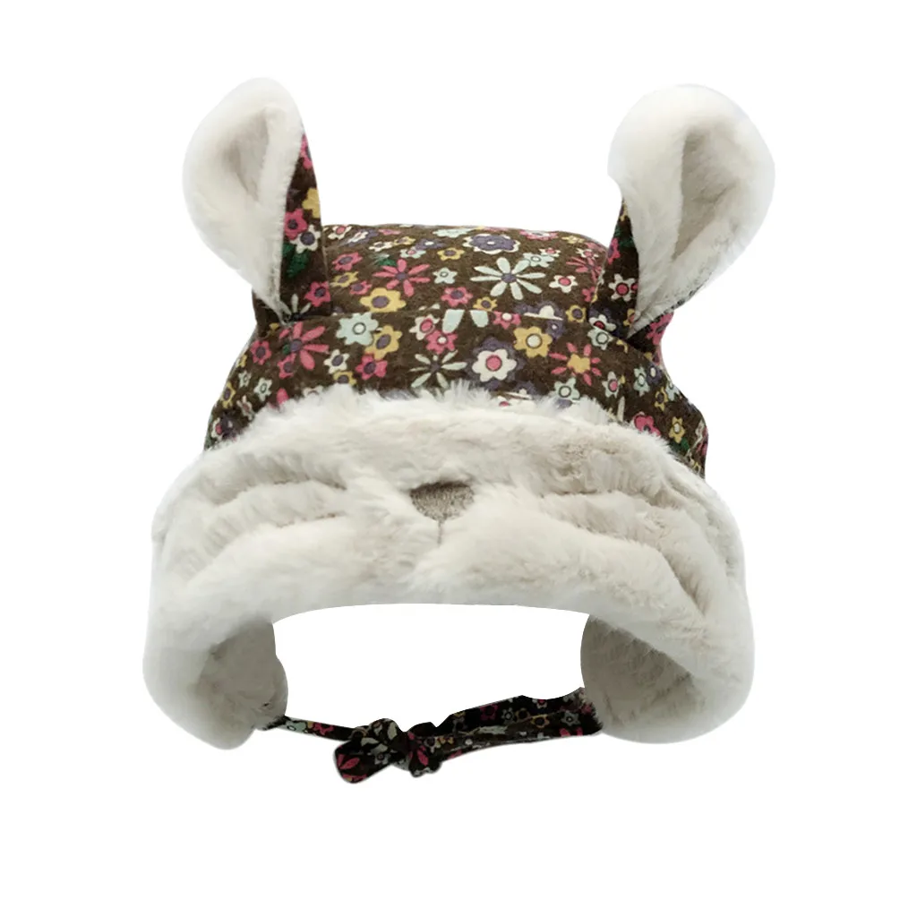 

Children Rabbit Warm Caps Star Cartoon Moving Embroidered wool cap Hat Scarf Baby Bonnet Enfant Cute Hat for Girl Boy 1D19