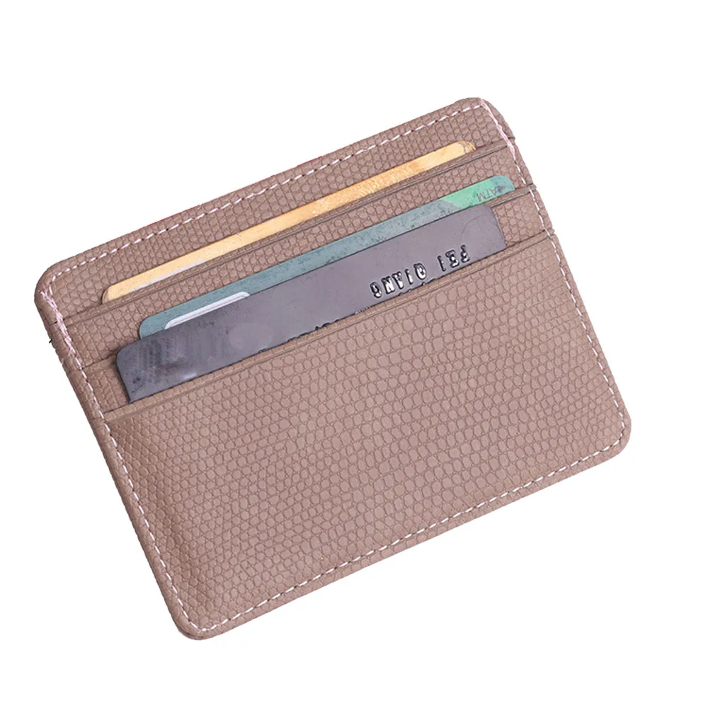 Fashion Women Lichee Pattern Bank Credit Card Holder Female Leather Card Package Coin Purse ...