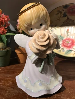 

Handmade Rose Angel Ceramic Home Decoration Housewarming Wedding Gift