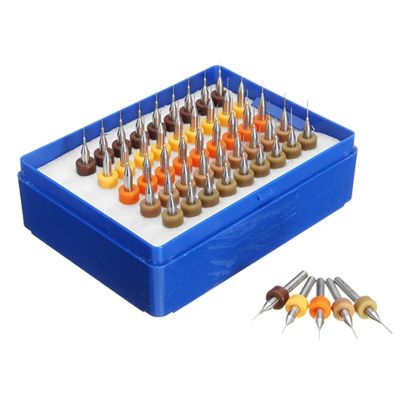 

50pcs Drill Bits Tools Tungsten Carbide Micro Drill Bits Set Engraving Tools for PCB Circuit Board 0.25+0.3+0.35+0.4+0.45mm