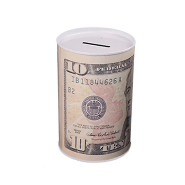 Креативная коробка для денег в форме евро доллара, металлический цилиндр, копилка, копилка, банки для монет, коробки для хранения депозита, чехол, банка для детей - Цвет: USD10