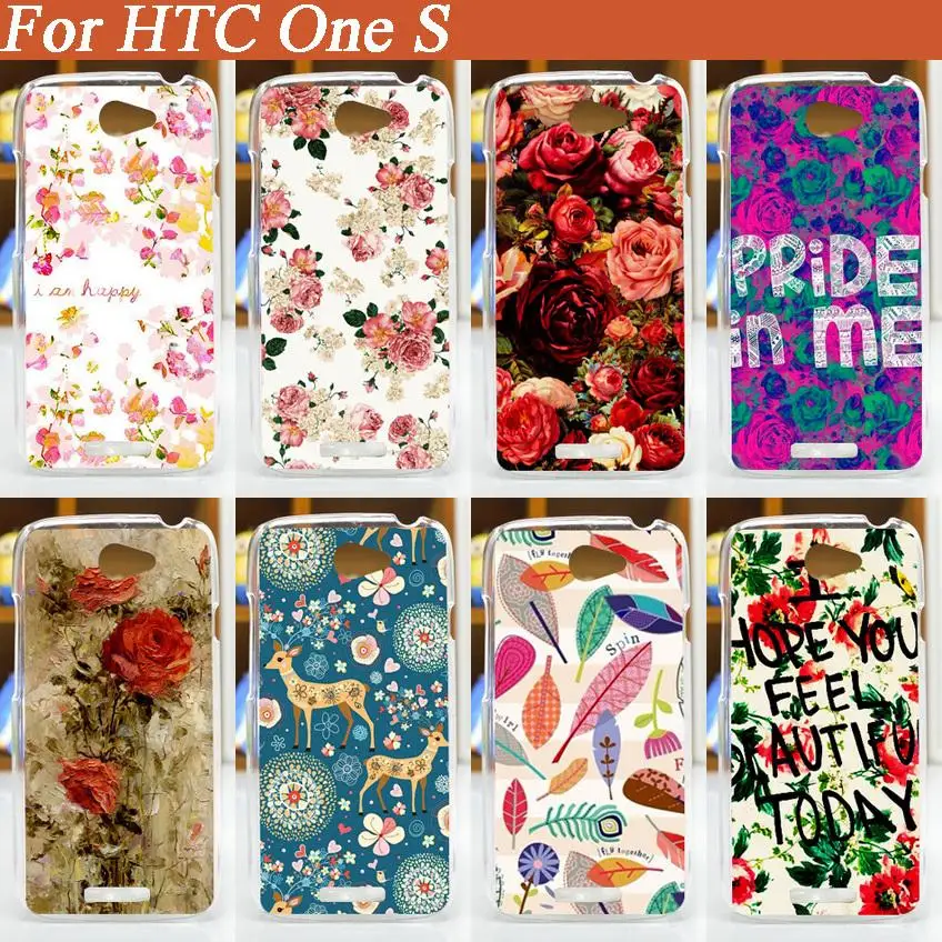 

pattern Colorful beautiful Rose Peony Flowers design back phone case cover skin Shell for HTC One S Z520e