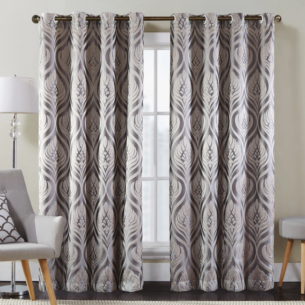 

GIGIZAZA Luxury Japanese Blinds Curtains for Living Room Bed Room Home Decorative Drape Grey Custom Ready Door Curtains