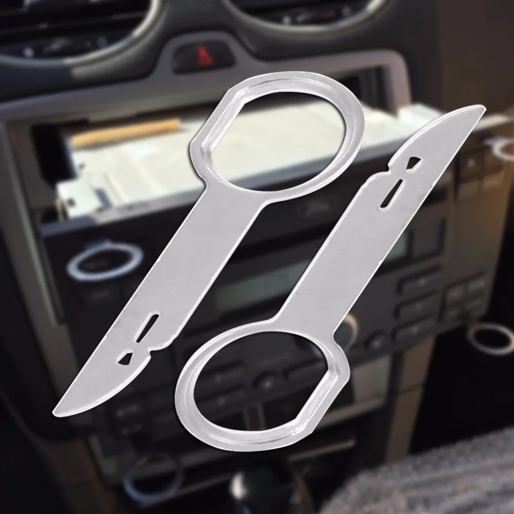 

Hot 2pcs Radio Stereo Release Removal Install Tool Key For Audi Mercedes Porsche Car Interior Dash Parts qyh