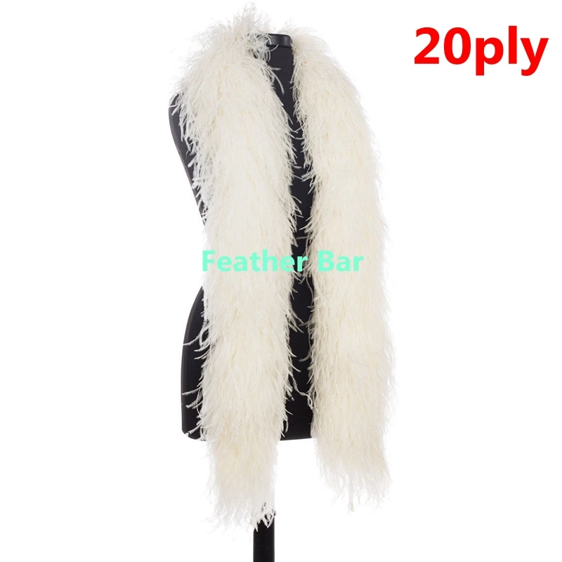 

Free shipping 10 meters Beige color ostrich feather boas -5ply 26ply cheap&high quality ostrich feather strip wedding decoration