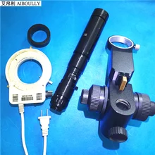 Cheapest prices Scaling for Electron Microscopy 0745 Lens With Caliper Monocular Microscope with Thickness Adjustment Bracket LED Ring Light