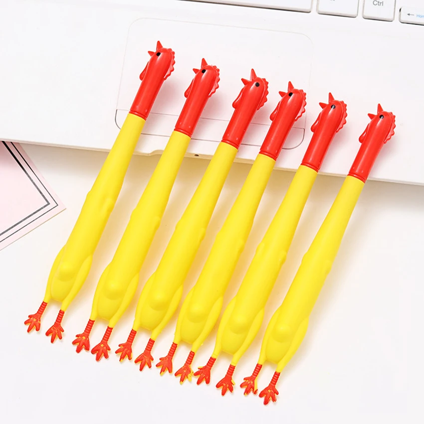 

1pc 0.28mm Cute Creative Stationery Cartoon Screaming Chicken Gel Pen For Kids Fashion School Toy Supplies Simple Writing Pens