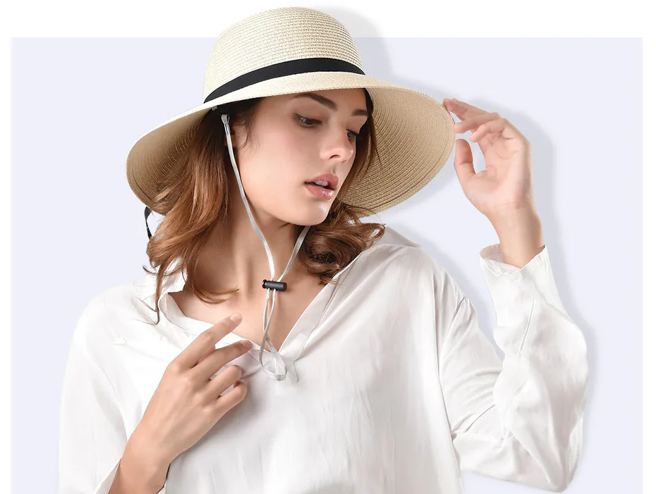 FURTALK летняя соломенная шляпа для женщин, пляжная шляпа от солнца с широкими полями для путешествий, Панама, Панама, женская кепка для защиты от солнца для женщин
