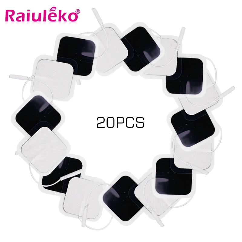 

20/10pcs Self Adhesive Replacement EMS Tens Electrode Pads Square 4*4cm Muscle Stimulator Electric Digital Machine Massager