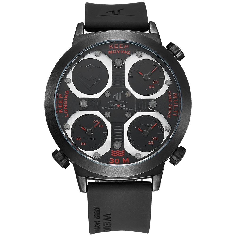 Weide Men Sports Military Watch Multifunctional Quartz Clock LCD