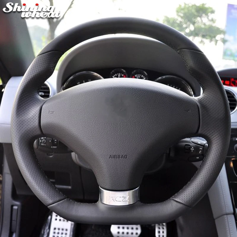 Блестящая зернистость из натуральной кожи для Peugeot rcz 2011 2014|Чехлы на руль| |