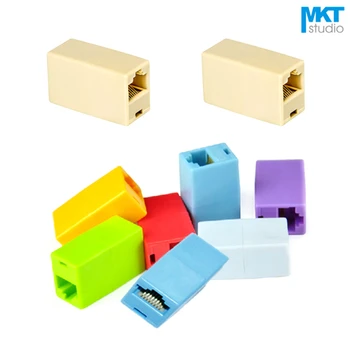 

100Pcs Colorful RJ45 8P8C Telephone Straight Coupler Cable Extender Joiner Adapter Connector