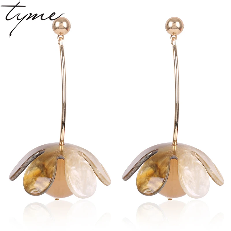 

TYME Earrings Fashion Jewelry Resin Vintage Flower Pendant Drop Earrings For Women Christmas Gift boucles d'oreille oorbellen