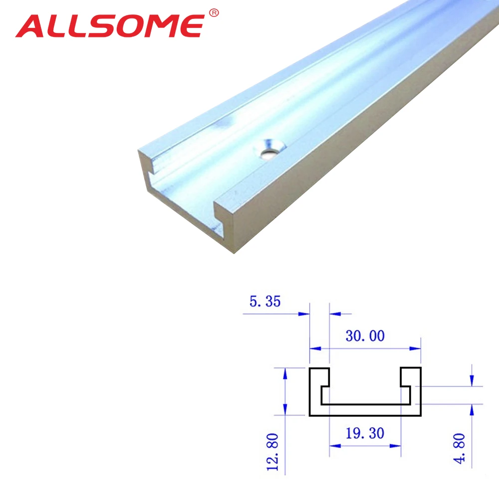 ALLSOME футболка(1 шт.) треков Алюминий слот, трек джиг приспособление для маршрутизатора Таблица Пилы деревообрабатывающий инструмент Длина 300/400/600/800 мм