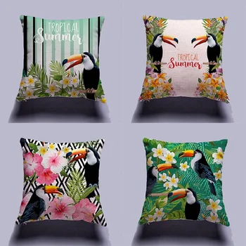 

Simplicity Creative Toucan Cushion Cover Throw Pillow Cover Home Decor Decorative Pillow Cases Square Pillow Cover 45x45cm