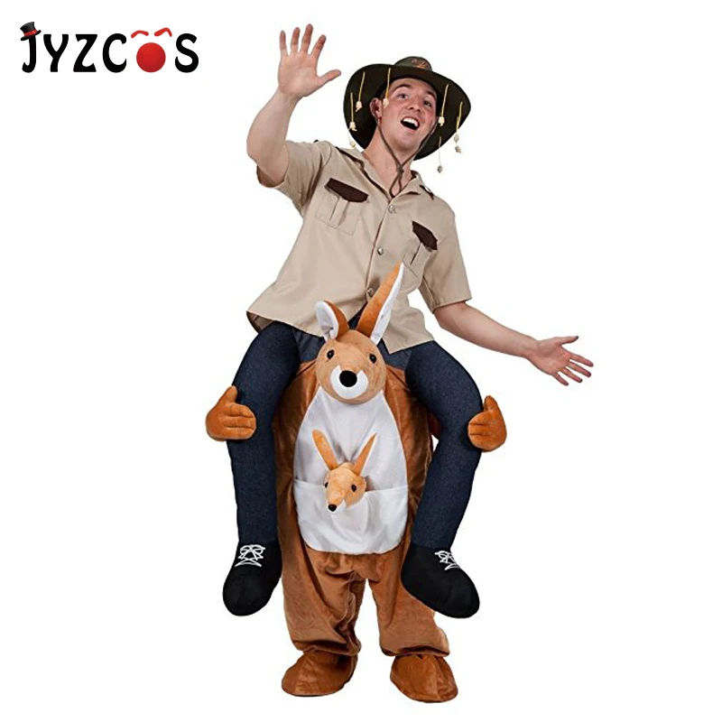 

JYZCOS Ride On Kangaroo Costume Ride on Me Mascot Costume Animal Cosplay Party Novelty Pants Toys for Purim Halloween Christmas