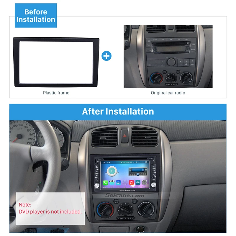 Seicane 2 Din Автомобильная DVD панель рамка Dash комплект пластина 173*98 178*100 178*102 мм установка радио фасции рамка для 2002 Mazda Premacy