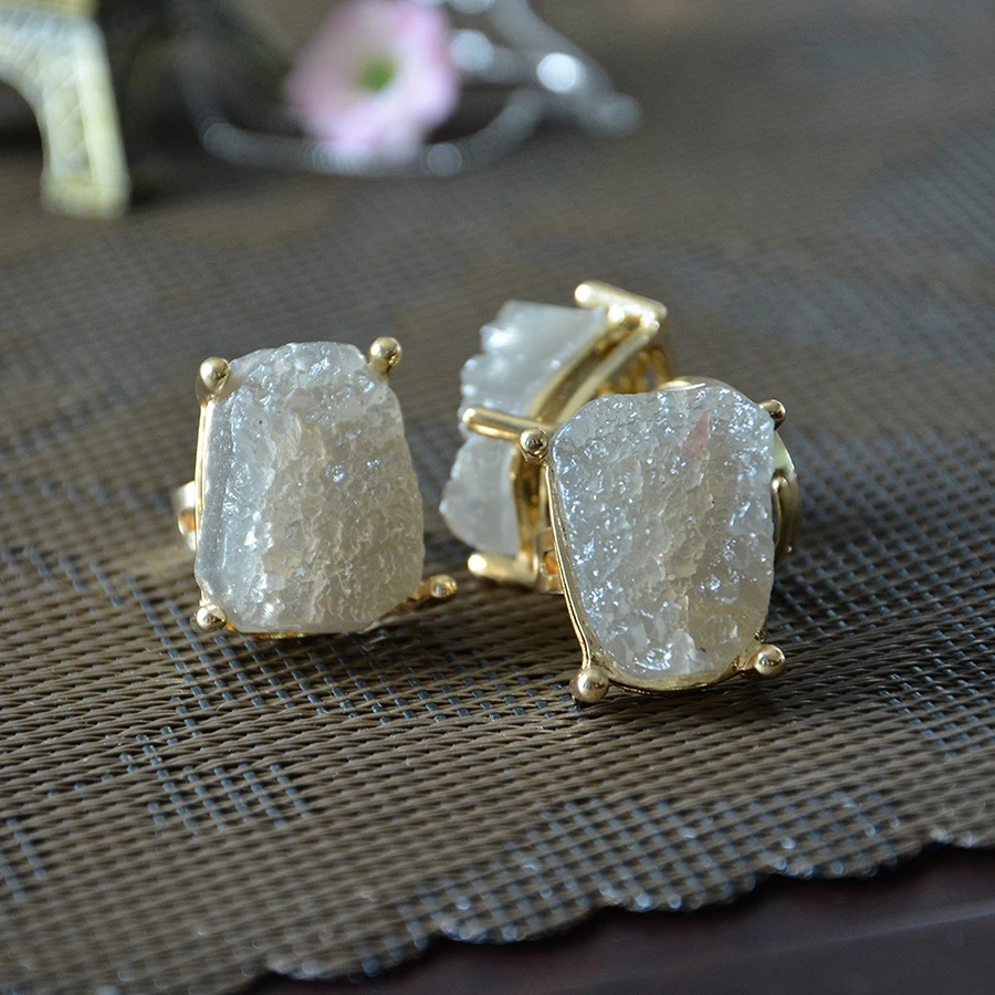 Fashion Jewelry Trendy 3pcs/lot Natural Stone Statement Ring Size