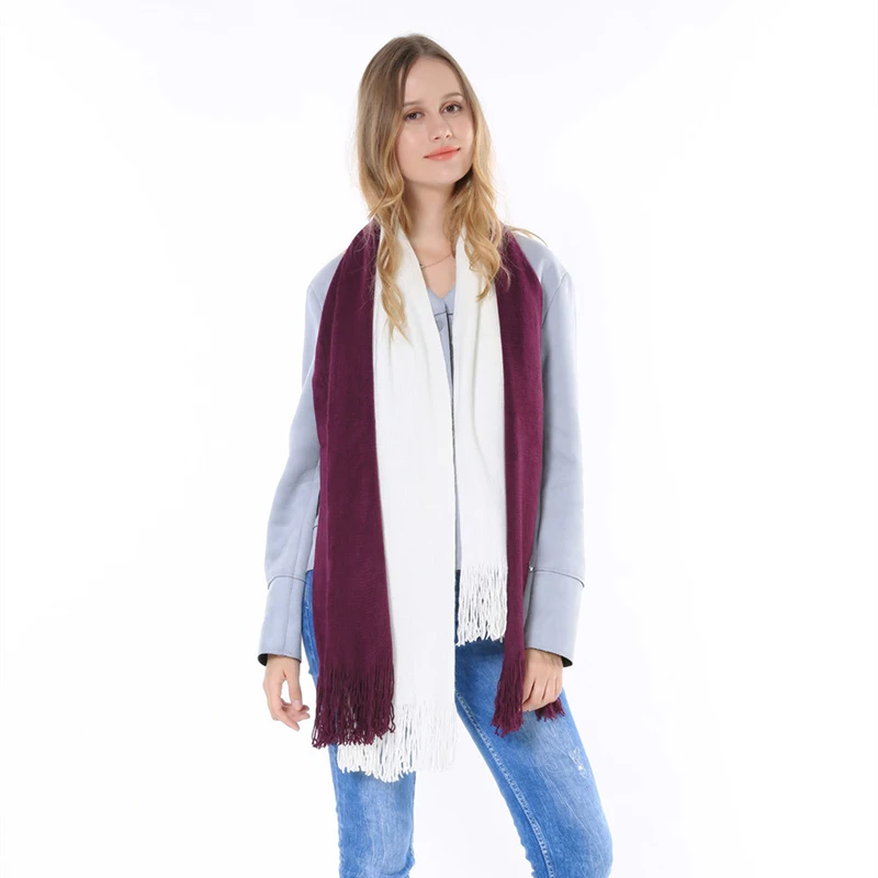 2016-Fashion-Gentlemen-Winter-Warm-Solid-Tassels-Scarf-6-colors-Women-Bicolor-Patchwork-Male-Shawl-Cable (2)