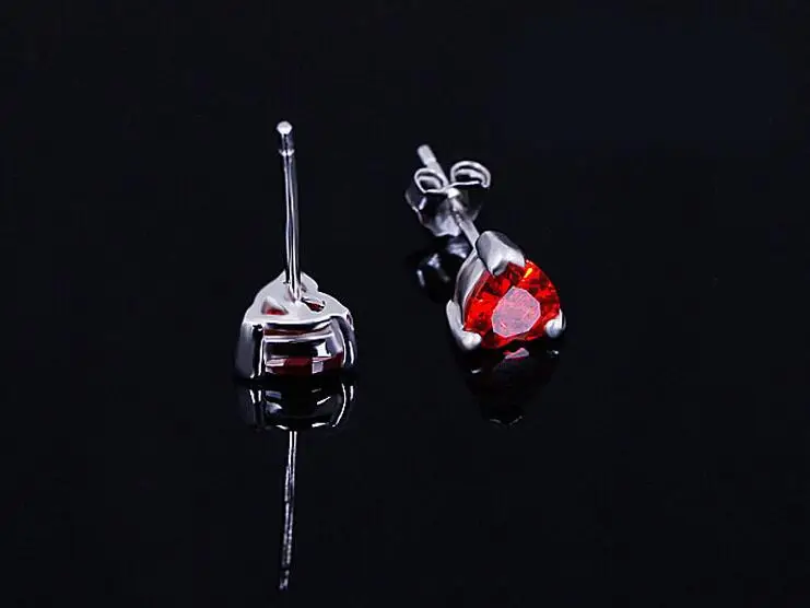 Neue Ohrring Rot Granat Herz High-grade Zirkon Kristall Ohrringe Für Frauen Geburtstag Geschenk brincos XY-E113