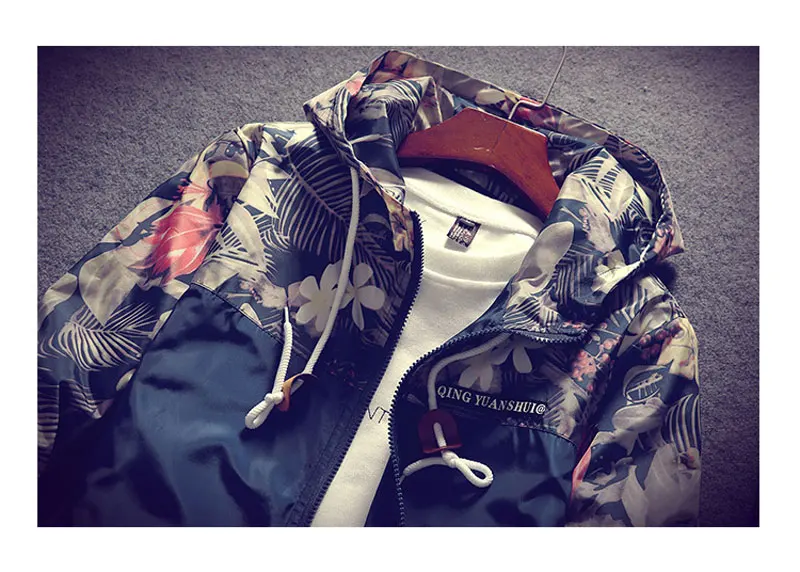 Men's Floral Printed Down Jacket