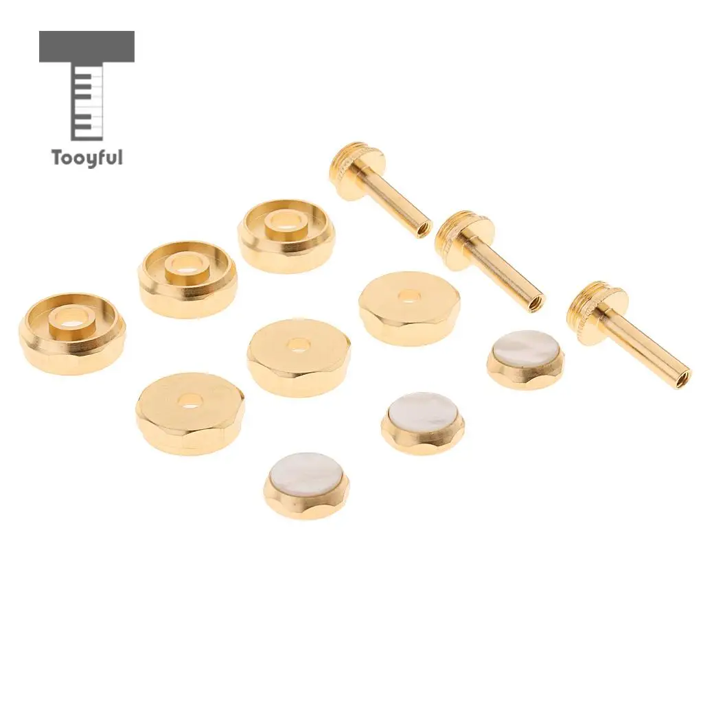 Tooyful Practical Metal Golden Trumpet Cap Screw Cover Buttons Connecting Rods Pack for Trumpeter