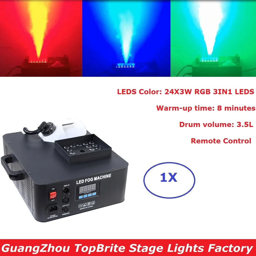 1 упаковка супер светодиодный 1500 Вт RGB 3в1 противотуманный аппарат 3.5л DMX512 дымовая