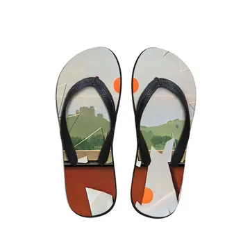 

Daily Wear Customizable Men Summer Flip Flops Beach Anti-slip Sandals Casual Anti-Slip Shoes Paddy Painting Print Home Slippers