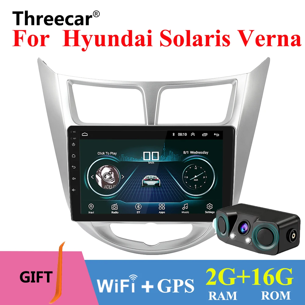 

2din Car Radio 2+16G Android 8.1 Multimedia DVD Player WIFI GPS Navigation GPS Player 9 inch For Hyundai solaris verna 2016 2017