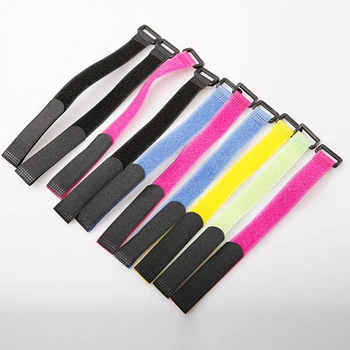 

Fixmee Best price 100pcs 2*30cm Adjustable Tie Down Elastic Strap reusable cable Self gripping Band hot