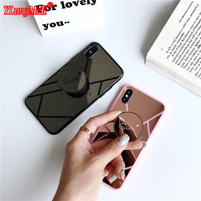 Улыбка Сердце Зеркало чехол для телефона iPhone Xs Max Xr случае 2018 мягкой ТПУ Protector 6 7 8 6s