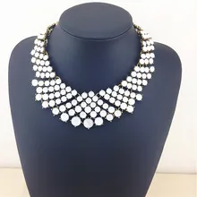 Luxury Shining Women Glam Crystal Statement Necklace Bib Chunky Choker Jewelry Necklaces Pendants High Quality Fashion Necklaces
