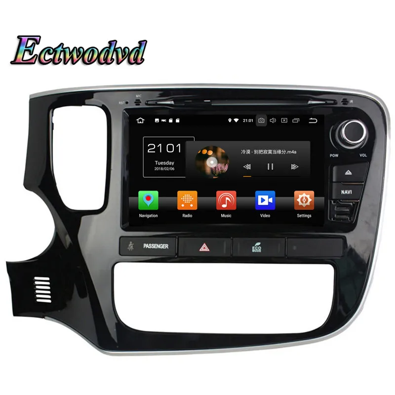 Cheap Ectwodvd Octa Core 4G RAM 64G ROM Android 9.0 Car Multimedia DVD Player GPS HeadUnit for Mitsubishi Outlander 2015 4