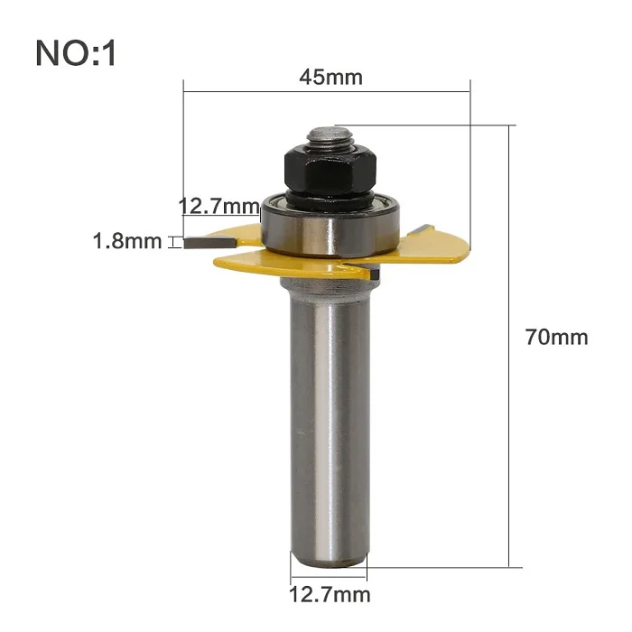 3 шт./компл. 1/2 хвостовик 5/3" x1/2" в сборе для вырезания гребней и печенье#20 просечки пазов и деревообрабатывающие резки для вырезания гребней и инструменты