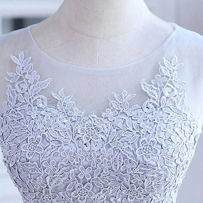 LAMYA Women 2018 Custom Size Elegant Lace O-Neck Off The Shoulder A Line Prom Dresses Pure White Party Dress EV2720 8