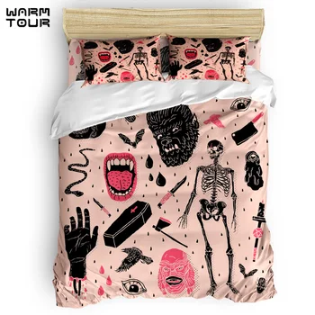 

WARMTOUR Duvet Cover Whole Lotta Horror Duvet Cover Set 4 Piece Bedding Set For Beds DHL Shipping Method